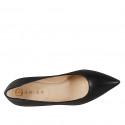 Décolleté a punta da donna con plantare in memory foam in pelle nera tacco 5 - Misure disponibili: 33, 34, 35, 42, 43, 44, 45