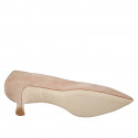 Décolleté a punta da donna con suola in memory foam in camoscio taupe e tacco 5 - Misure disponibili: 32, 33, 34, 35, 42, 43, 44, 45