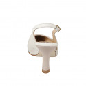 Slingback a punta para mujer en piel color marfil y con puntera y tacón en piel nude con tacon 7 - Tallas disponibles:  32, 33, 34, 35, 42, 43, 44, 45
