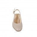 Zapato destalonado a punta redonda para mujer sin adornos en piel de color nude con tacón 6 - Tallas disponibles:  32, 33, 34, 35, 42, 43, 44, 45
