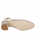 Slingback a punta tonda senza ornamenti da donna in pelle nude con tacco 6 - Misure disponibili: 32, 33, 34, 35, 42, 43, 44, 45