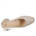 Zapato destalonado a punta redonda para mujer sin adornos en piel de color nude con tacón 6 - Tallas disponibles:  32, 33, 34, 35, 42, 43, 44, 45