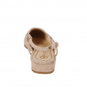 Slingback a punta senza ornamenti da donna in camoscio taupe con tacco 2 - Misure disponibili: 32, 33, 34, 35, 42, 43, 44, 45