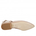 Woman's pointed slingback in plain taupe suede with heel 2 - Available sizes:  32, 33, 34, 35, 42, 43, 44, 45