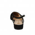 Slingback a punta da donna senza ornamenti in camoscio nero con tacco 2 - Misure disponibili: 32, 33, 34, 35, 42, 43, 44, 45