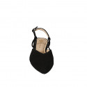 Woman's pointed slingback in plain black suede with heel 2 - Available sizes:  32, 33, 34, 35, 42, 43, 44, 45