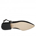 Zapato destalonado a punta para mujer sin adornos en gamuza de color negro con tacón 2 - Tallas disponibles:  32, 33, 34, 35, 42, 43, 44, 45