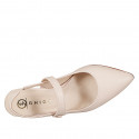 Mary Jane slingback a punta cinturino e bottone in pelle nude con tacco a rocchetto 6 - Misure disponibili: 32, 33, 34, 35, 42, 43, 44, 45, 46