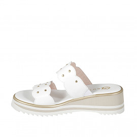 Pelle|BIANCA|borchie.2fasce|Z. 5 - Pointures disponibles:  32, 33, 34, 42, 43, 44, 45, 46 2