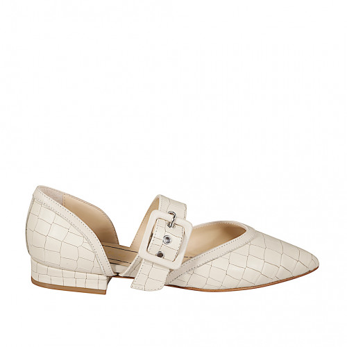 Woman's pointy open shoe with buckle...