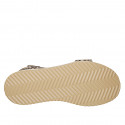 Sandalias para mujer con elastico y cierre en velcro en gamuza moteada con cuña 3 - Tallas disponibles:  32, 33, 34, 35, 42, 43, 44, 45, 46