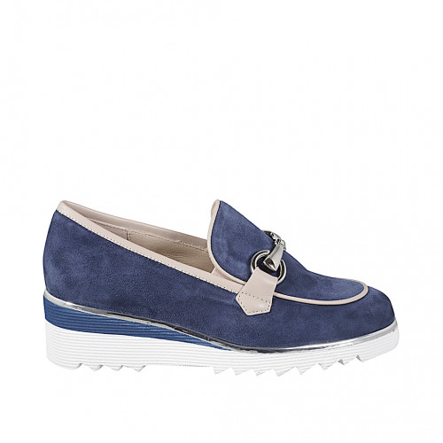 Woman's loafer with wedge heel,...