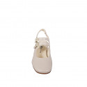 Slingback à bout rondu pour femmes style Mary Jane avec double courroie en cuir verni nude et talon 5 - Pointures disponibles:  32, 33, 34, 35, 42, 43, 44, 45, 46