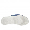 Woman's Mule with elastic in blue suede and wedge heel height 4 - Available sizes:  32, 33, 34, 35, 42, 43, 44, 45
