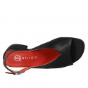 Woman's slingback sandal in black leather with heel 4 - Available sizes:  32, 33, 34, 35, 42, 43, 44, 45, 46