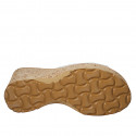 Sabot aperto con plantare in memory foam da donna in pelle bianca altezza zeppa in sughero 9 - Misure disponibili: 32, 33, 34