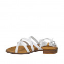 Women's sandal with crossed straps and slave laces in white leather with heel 2 - Available sizes:  32, 33, 34, 42, 43, 44, 45, 46