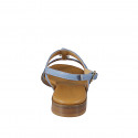 Sandalias para mujer con accesorio de brillantes, en piel color azul claro con tacón 2 - Tallas disponibles:  32, 33, 34, 42, 43, 44, 45, 46