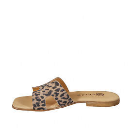 Sabo abierto para mujer en gamuza imprimida y con tacón 1 - Tallas disponibles:  33, 34, 35, 42, 43, 44, 45, 46 2