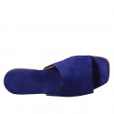 Mules pour femmes faites de daim bleu électrique et avec talon 1 - Pointures disponibles:  33, 34, 35, 42, 43, 44, 45, 46