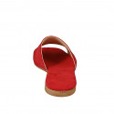 Mules pour femmes faites de daim rouge et avec talon 1 - Pointures disponibles:  33, 34, 35, 42, 43, 44, 45, 46