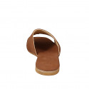 Mules pour femmes faites de daim cognac et avec talon 1 - Pointures disponibles:  33, 34, 35, 42, 43, 44, 45, 46