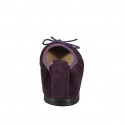 Ballerina con fiocco da donna in camoscio viola e senza fodera con tacco 1 - Misure disponibili: 33, 34, 35, 42, 43, 44, 45, 46