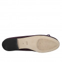 Zapato bailarina con moño para mujer, en gamuza de color morado, sin forro y con tacón 1 - Tallas disponibles:  33, 34, 35, 42, 43, 44, 45, 46