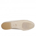 Ballerina con fiocco da donna in camoscio beige e senza fodera con tacco 1 - Misure disponibili: 33, 34, 35, 42, 43, 44, 45, 46