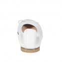 Woman's ballerina shoe with bow made of white leather, without lining and with a heel of 1 - Available sizes:  33, 34, 35, 42, 43, 44, 45, 46