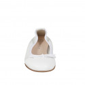 Femmes ballerines chaussures avec noeud, en cuir blanc et sans doublure et avec talon 1 - Pointures disponibles:  33, 34, 35, 42, 43, 44, 45, 46