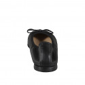 Ballerina con fiocco da donna in pelle nera e senza fodera con tacco 1 - Misure disponibili: 33, 34, 35, 42, 43, 44, 45, 46
