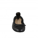 Zapato bailarina con moño para mujer, en piel de color negro, sin forro y con tacón 1 - Tallas disponibles:  33, 34, 35, 42, 43, 44, 45, 46