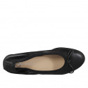 Zapato bailarina con moño para mujer, en piel de color negro, sin forro y con tacón 1 - Tallas disponibles:  33, 34, 35, 42, 43, 44, 45, 46