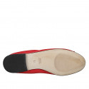 Ballerina con fiocco da donna in pelle rossa e senza fodera con tacco 1 - Misure disponibili: 33, 34, 35, 42, 43, 44, 45, 46