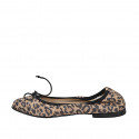 Woman's ballerina shoe with bow made of printed suede, without lining and with a heel of 1 - Available sizes:  33, 35, 42, 43, 44, 45, 46