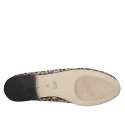 Ballerina con fiocco da donna in camoscio con stampa maculata e senza fodera e con tacco 1 - Misure disponibili: 33, 35, 42, 43, 44, 45, 46