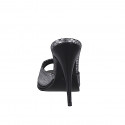 Sabot ouvert à plateforme pour femmes en cuir imprimé laminé argent, talon 11 - Pointures disponibles:  32, 33, 34, 35, 42, 43, 44, 45, 46, 47