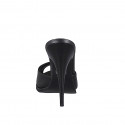 Sabot ouvert à plateforme pour femmes en cuir noir, talon 11 - Pointures disponibles:  32, 33, 34, 35, 42, 43, 44, 45, 46, 47