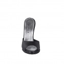 Sabot ouvert à plateforme pour femmes en cuir noir, talon 11 - Pointures disponibles:  32, 33, 34, 35, 42, 43, 44, 45, 46, 47