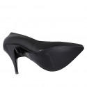 Décolleté a punta da donna con scollo a V in pelle nera e tacco a spillo 11 - Misure disponibili: 32, 33, 34, 35, 42, 43, 44, 45, 46, 47