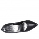 Décolleté a punta da donna con scollo a V in pelle nera e tacco a spillo 11 - Misure disponibili: 32, 33, 34, 35, 42, 43, 44, 45, 46, 47