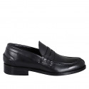 Mocasines modelo College para hombre en piel de color negro. - Tallas disponibles:  36, 37, 38, 46, 47, 48, 49, 50, 51, 52