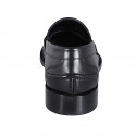 Men's college loafers in black leather - Available sizes:  36, 37, 38, 46, 47, 48, 49, 50, 51, 52