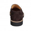 Men's casual college loafers in dark dark brown suede - Available sizes:  36, 37, 38, 46, 47, 48, 49, 50, 51, 52