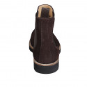 Chelsea Men's ankle-boot with side elastic bands in dark brown suede - Available sizes:  37, 46, 47, 48, 49, 50, 51, 52