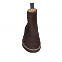 Bottines Chelsea pour femmes avec élastiques latéraux en daim marron foncé - Pointures disponibles:  37, 46, 47, 48, 49, 50, 51, 52