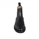 Chelsea Men's ankle-boot with side elastic bands in black leather - Available sizes:  36, 37, 38, 46, 47, 48, 49, 50, 51, 52
