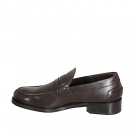 Mocassino College da uomo in pelle testa di moro - Misure disponibili: 36, 37, 38, 46, 47, 48, 49, 51, 52 2