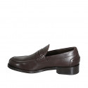 Man’s college loafers in dark brown leather - Available sizes:  37, 38, 46, 52